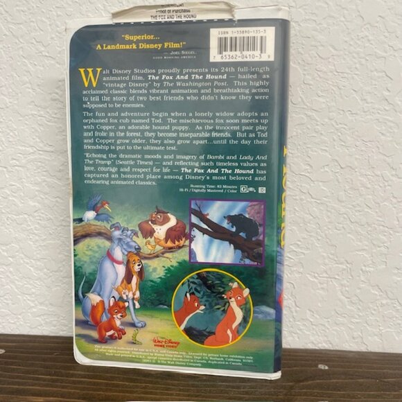 Disney The Fox and the Hound VHS 1994 Clam Shell Case Movie Classic - Picture 2 of 4